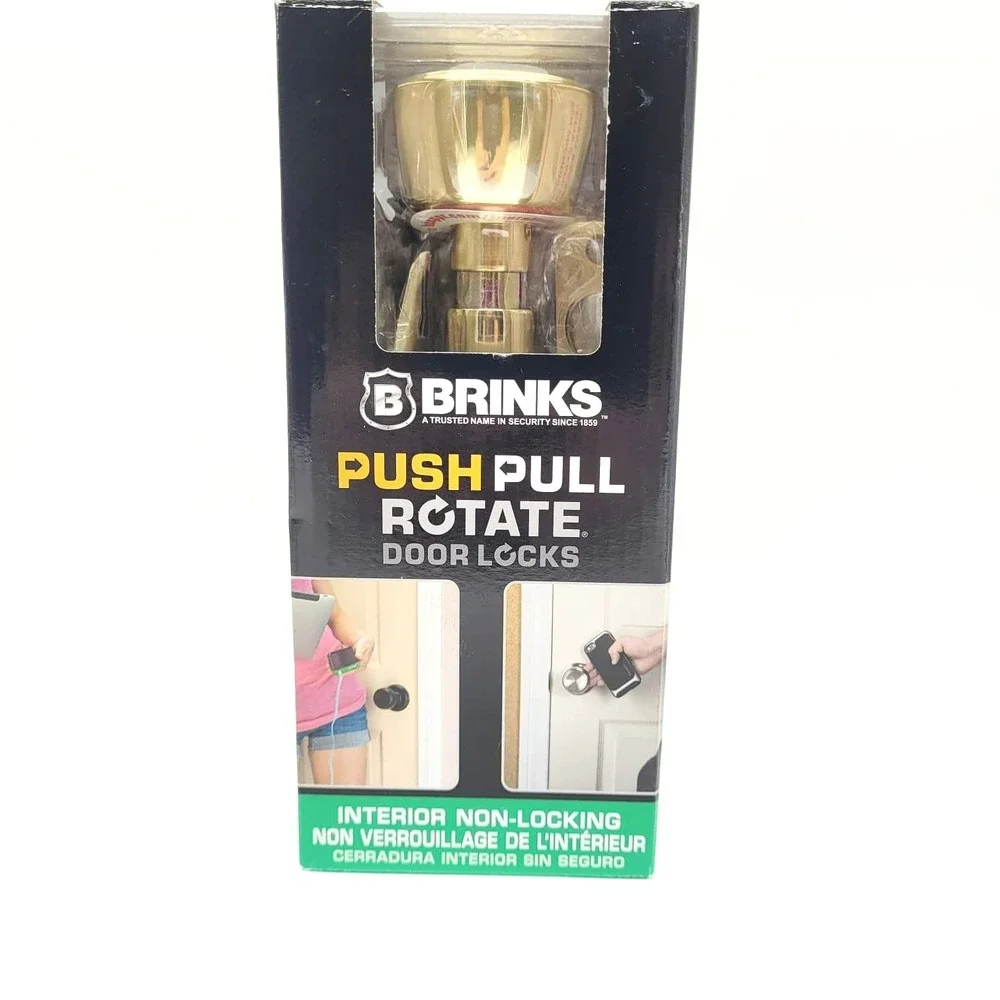 Brinks Push Pull Rotate Barrett Passage‎ Door Knob Polished Brass KW1 1.75